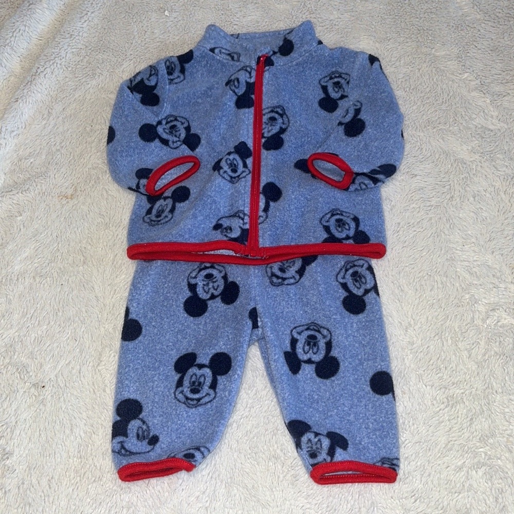 Disney baby Mickey Mouse 0-3 month fleece matching set